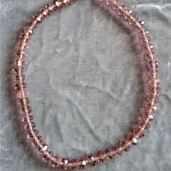 Vintage Crystal Necklace Purple Faceted 19" - Picture 1 of 5